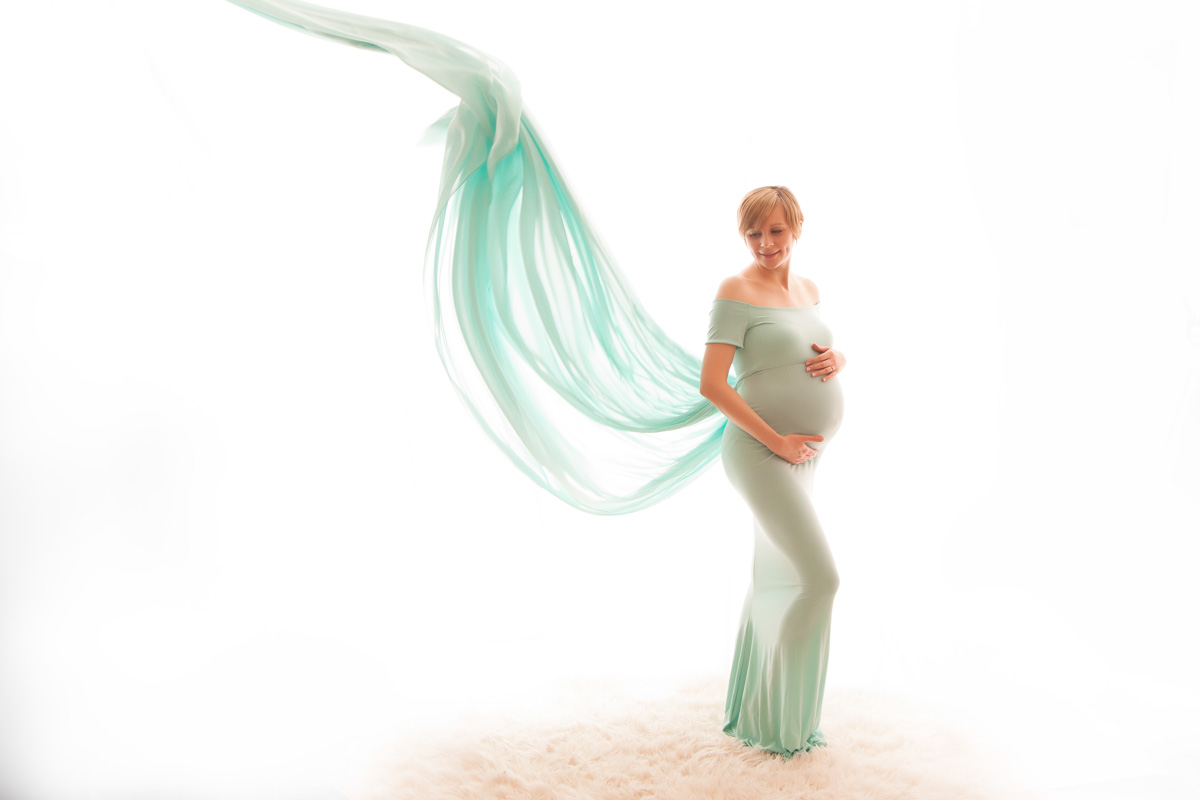 maternity gown in studio